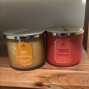 BNWT White Barn Merry Cookie & Strawberry Pound Cake Candles Never Used